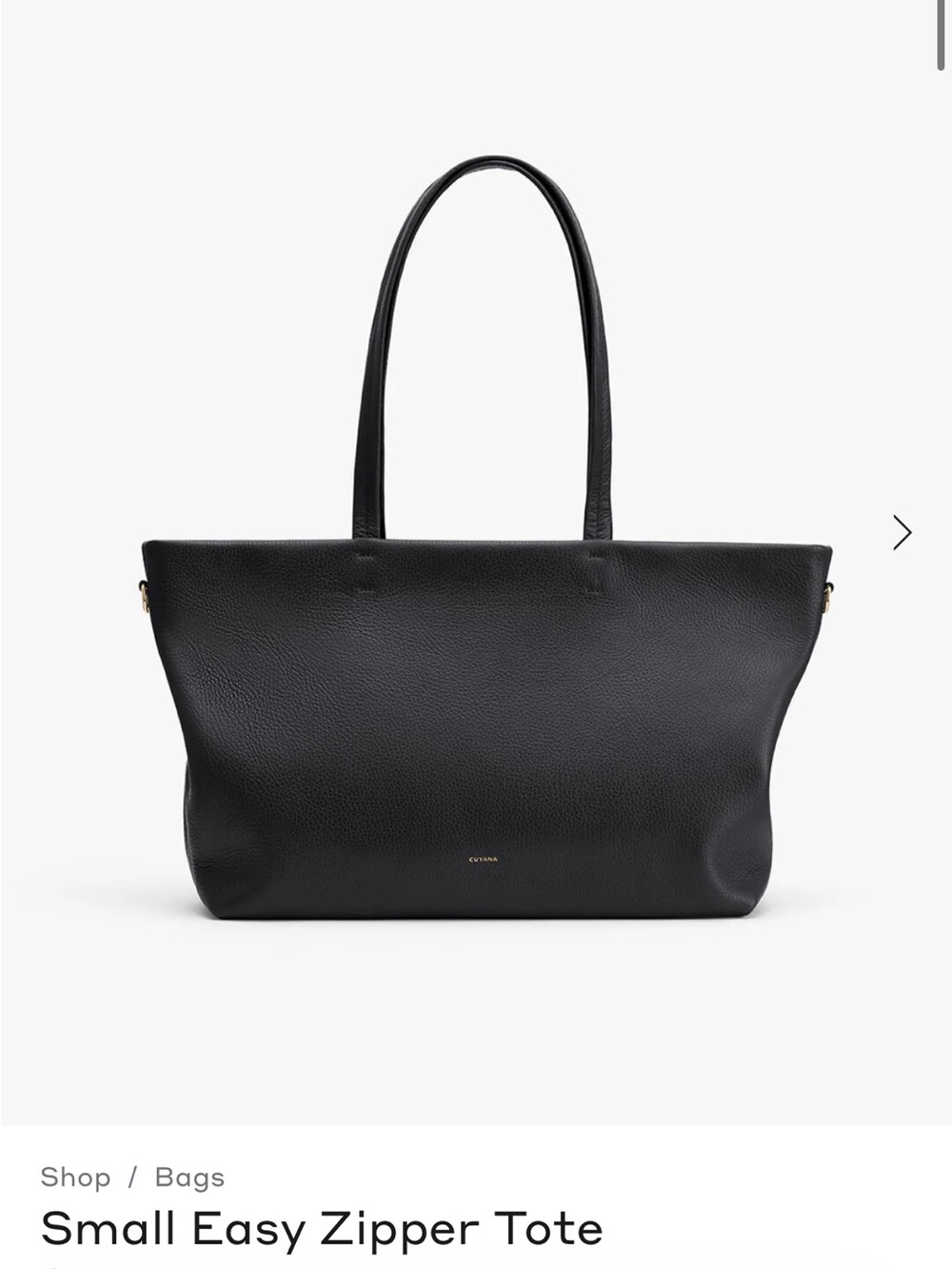 Cuyana Black Small Easy Zipper Tote